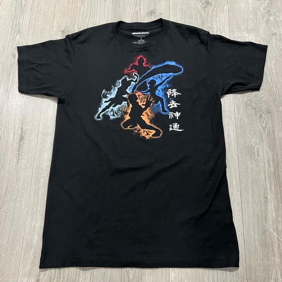 Avatar the Last Airbender T-shirt Black Color of Nations Silhouette Size Medium - Picture 1 of 6